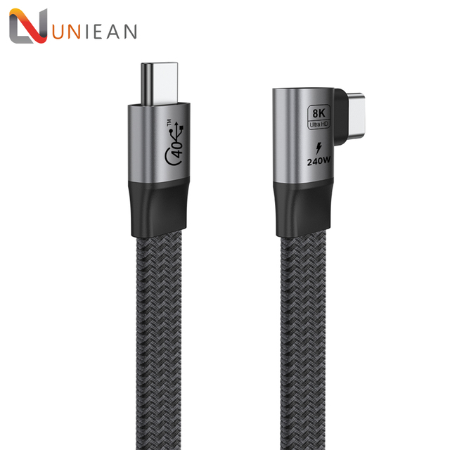 UNIEAN Wholesale 1.5M Type C Usb Fast Charging 8K Flat Wire Data Cables 4.0 Usb C Flat Cable 40Gbps Cable for iphone to Android