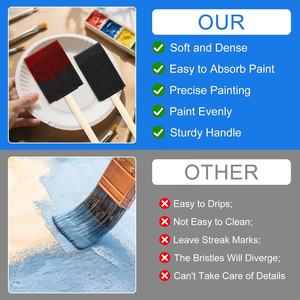 Pinceaux à <span class=keywords><strong>peinture</strong></span> en mousse Woxin noirs, 4 tailles, légers et durables, avec manche en bois, pour la <span class=keywords><strong>peinture</strong></span>, le teinture, les vernis et les projets d'artisanat DIY - Product Image 3