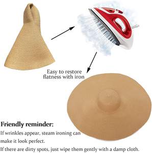 JAKIJAYI-sombreros de paja para mujer, gorros de paja de Color sólido de 70cm, ala ancha, sombrero flexible de gran tamaño para playa, protector solar, <span class=keywords><strong>2022</strong></span> - Product Image 2