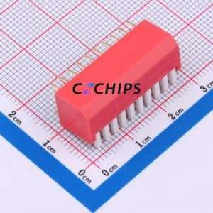 DP-10-R-T DIP Switch Through hole Component (THT),P=2.54mm Switch Piano Key Single Pole Single Throw 10 2.54mm - Product Image 2