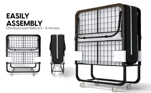 <span class=keywords><strong>Lit</strong></span> d'appoint pliant <span class=keywords><strong>en</strong></span> acier soudé de luxe avec roulettes et poches de rangement, matelas inclus, idéal pour hôtel, bureau, dortoir - Vente <span class=keywords><strong>en</strong></span> gros - Product Image 3