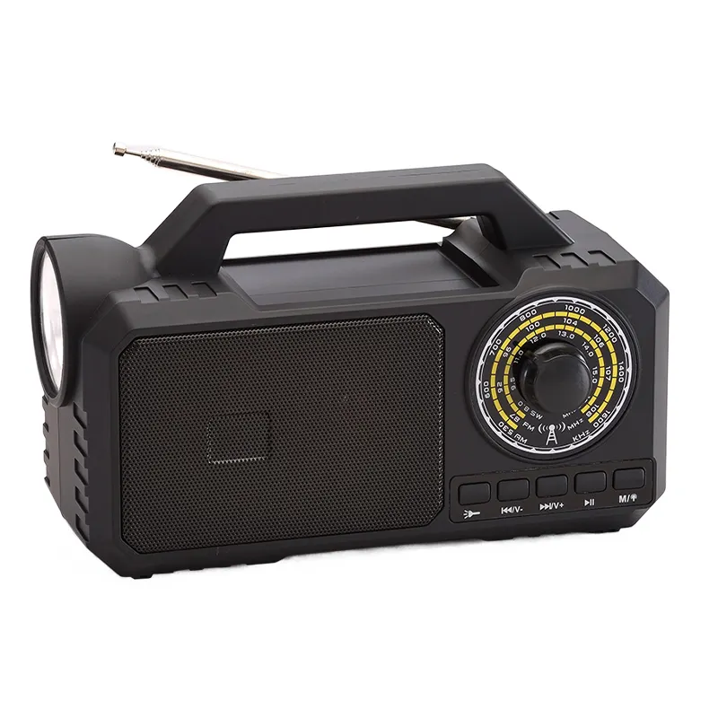 Radio FM AM SW Portabel Rumah, dengan Baterai Lithium Mendukung Kartu TF USB Bermain Radio Lain dengan Panel Surya