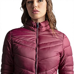 Women's Casual Winter Waterproof Bomber Jacket Hood Quilted Puffer Paddled Cotton Lining Decorative Collars <b>Padded</b> Clothing - Product Image 2