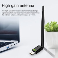 Receptor Wifi USB de 150M sin Controladores, Adaptador Wifi USB para Computadora de Escritorio y Portátil, Tarjeta de Red Inalámbrica