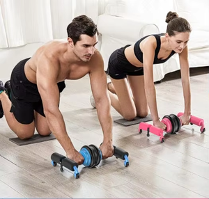 Máquina de ejercicio de <span class=keywords><strong>rueda</strong></span> <span class=keywords><strong>abdominal</strong></span> multifuncional para gimnasio en casa, <span class=keywords><strong>flexiones</strong></span> automáticas para cintura y belleza para uso doméstico - Product Image 5