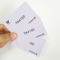 Carte PVC blanche personnalisée imprimée TK4100 pour contrôle d'accès hôtelier et gestion des présences, carte intelligente 125KHz (étanche)