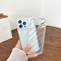 Coque de téléphone en silicone transparente à effet d'ondulation d'eau pour iPhone 16 15 14 13 12 11 Pro Max XR XS 8 Plus Protection antichoc