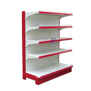 Servicio de OEM color rojo blanco estante de exhibición de 5 capas de los estantes de los supermercados góndola de la <span class=keywords><strong>farmacia</strong></span> - Product Image 1