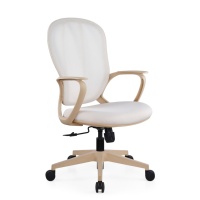 Chaise de bureau ergonomique moderne OEM ODM, dossier mi-haut champagne, double dossier, soutien lombaire, tissu maillé, hauteur réglable