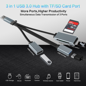 Vcom <span class=keywords><strong>USB</strong></span> <span class=keywords><strong>Hub</strong></span> 4 cổng đa Splitter SD TF Đầu Đọc Thẻ cho máy tính xách tay điện thoại dữ liệu <span class=keywords><strong>Sync</strong></span> USB3.0 OTG cáp 15cm - Product Image 5