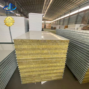Paneles Sándwich de Lana de Roca con Aislamiento Térmico Ignífugo y Sellado de Bordes de Poliuretano para Paredes de Almacenes con Estructura de Acero - Product Image 4