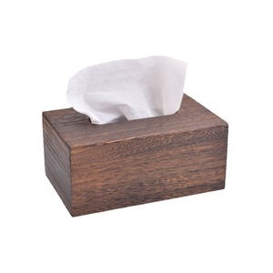 Caja de pañuelos de madera maciza de Paulownia con acabado de carbón, impermeable, multiusos, para el hogar y la sala de estar - Product Image 3