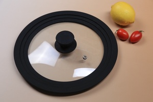 Couvercle en verre universel en silicone 22/24/<span class=keywords><strong>26</strong></span> <span class=keywords><strong>cm</strong></span> pour casseroles et poêles à frire, pièces détachées pour ustensiles de cuisine - Product Image 5
