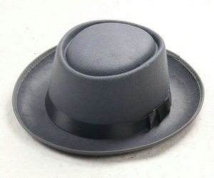 Venta al por mayor caliente Unisex clásico de ala ancha sombrero Fedora con banda redonda plana superior fieltro sombreros Fedora para los hombres - Product Image 4