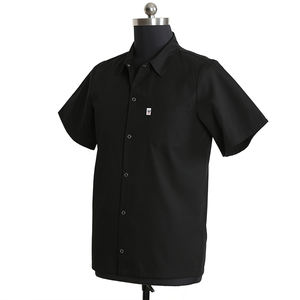 Maglietta bianca nera traspirante in misto cotone 65 poliestere 35 camicie da <span class=keywords><strong>cuoco</strong></span> - Product Image 2