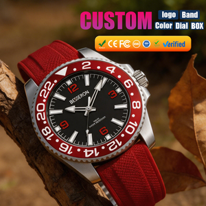 Montre à quartz sportive avec bracelet en caoutchouc, option numéros et logo personnalisé, ensemble de montres pour homme, montre de luxe étanche pour homme - Product Image 2