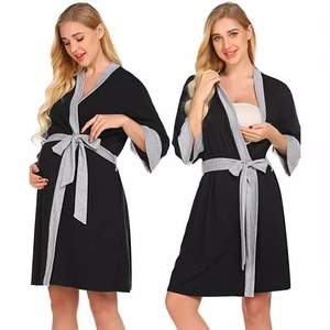 Camicia <span class=keywords><strong>da</strong></span> <span class=keywords><strong>Notte</strong></span> Premaman in Cotone Traspirante con Scollo a V Tinta Unita <span class=keywords><strong>per</strong></span> <span class=keywords><strong>Donne</strong></span> in Gravidanza Pigiama Donna <span class=keywords><strong>per</strong></span> Casa - Product Image 2