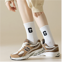 Chaussettes de luxe de haute qualité en coton éponge respirant avec logo personnalisé, broderie jacquard, pour femmes et hommes, usage quotidien