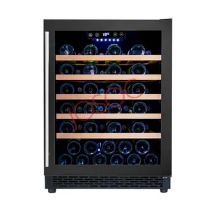 Tecnología Precio al por mayor Estante de vino Exhibición Refrigerador de vino Estantes de madera Enfriadores de refrigerador de bebidas integrados