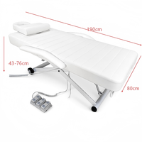 Table de massage électrique motorisée pour soins esthétiques avec repose-visage, 190x80cm, hauteur réglable 43-76cm, pour salon de beauté