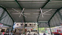 Ventilateur de plafond industriel AIPU 18 pieds 5500 mm HVLS, 6 pales en aluminium, moteur PMSM à entraînement direct, 220 V, faible bruit 35-39 dB, ISO9001