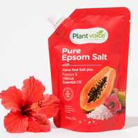 Pure Epsom Salt Soaking Solution with Aleva Red Salt&Papaya Hibiscus Oil Natural Bath Soak Bubble Bath for Relaxation Skin Care