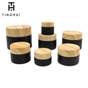 Custom logo Round Pots 10g 20g 30g 50g 100g Body Butter Face Cosmetic Cream Frost Glass Jar with Bamboo Lid - Product Image 6