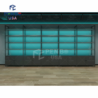 Vitrine de Magasin de Cigarettes et de Tabac avec Éclairage LED Personnalisé, Design USA LOCAL Va Pe Smoke Store, Modélisation 3D CAD PENBO, Couleur/Taille Personnalisables