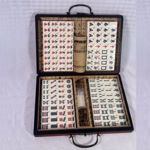 166 pièces de Mahjong américain en mélamine haute densité de 30 mm, tuiles numérotées en anglais couleur ivoire, boîte vintage portable, jeu de société pour dortoir et fête - Product Image 1