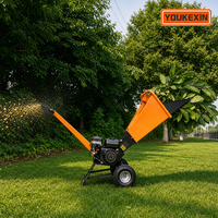Pencacah Kayu Cabang 75mm 7HP Mesin Pencacah Kayu Mini Portabel Alat Pencacah Kayu untuk Pertanian dan Kebun