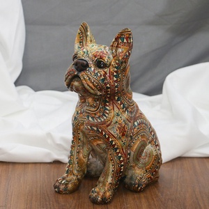 Jardin extérieur chien figurines décorations <span class=keywords><strong>bouledogue</strong></span> français, résine de fibre de verre coloré statue de <span class=keywords><strong>bouledogue</strong></span> % - Product Image 1