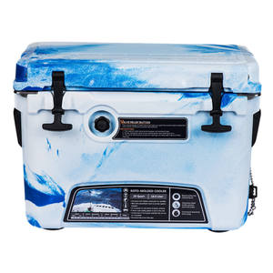 Glacière rotomoulée KUER 20 litres, portable, pour camping et pêche, avec bouton à pression, camouflage bleu - Product Image 3