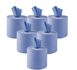 <span class=keywords><strong>Papier</strong></span> <span class=keywords><strong>essuie</strong></span>-<span class=keywords><strong>tout</strong></span> <span class=keywords><strong>industriel</strong></span> en rouleau jumbo bleu, jetable, 2 plis, hygiénique, écologique, gaufrage personnalisé en gros - Product Image 5