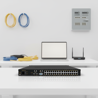 Conmutador KVM de 8 Puertos IP CAT5e con Cajón, 1U Rack, 1080P FHD, Consola de 17/19 Pulgadas, RJ45, Tecla de Acceso Rápido, 4/8/16/24/32 Puertos, Inventario de Computadoras, 16 Puertos