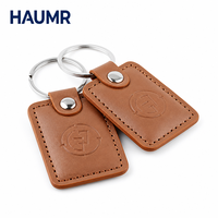 Étiquettes RFID HAUMR 13,56 MHz avec logo personnalisé, mini porte-clés NFC étanche, étiquette intelligente en PU pour contrôle d'accès et entrée de porte