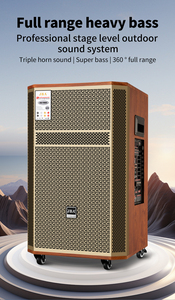 신제품 15인치 휴대용 우드 무선 트롤리 서브우퍼, 고품질 블루투스 미니 오디오 스피커, 야외 활동용 - Product Image 2
