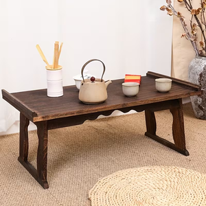 Table basse en bois sur pieds pliables, plateau de table en bois pour café - Product Image 5