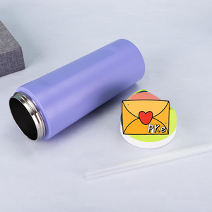 Ly giữ nhiệt chân không màu tùy chỉnh, ly thép không gỉ hai lớp, chống rò rỉ, <span class=keywords><strong>logo</strong></span> tùy chỉnh kèm ống hút và nắp, bình nước - Product Image 4