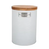 Quality Metal Canister With Bamboo Lid