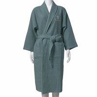 Peignoir léger en coton tricoté pour hôtel et spa, avec col kimono, vente en gros pour couples, toutes saisons