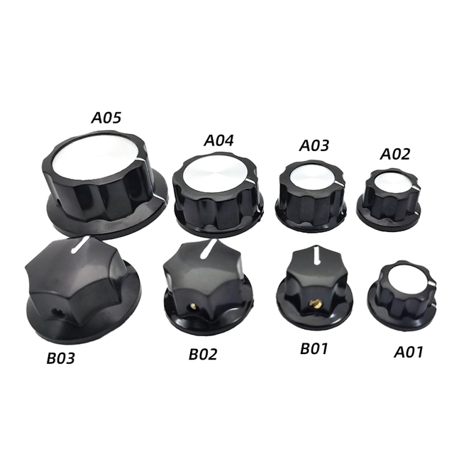 Black Aluminum Preamplifier Potentiometer Encoder Shaft Rotary Volume Control Knobs Control d Shaft Knobs