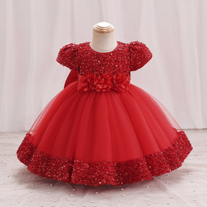 Vestido de Lentejuelas para Niña IStapromo, Regalo para Año Nuevo, Navidad, Fiesta de Princesa, Vestido con Lazo de Flores para Bebé, Fiesta de Cumpleaños Infantil - Product Image 5