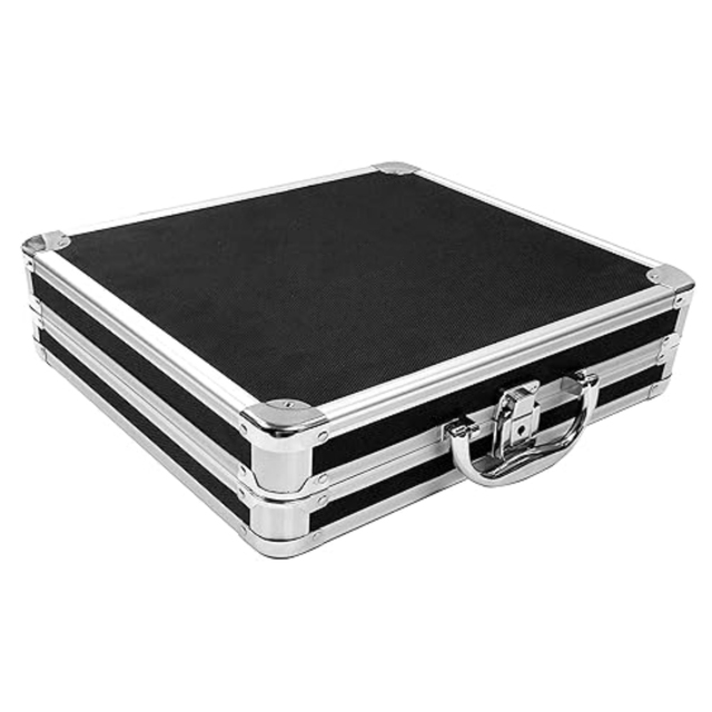Portable Secure DVD Storage Case with Key Carrying Handle 128 CD Holder Large Capacity Aluminum CD Transport Case for Travel