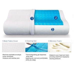 <span class=keywords><strong>Oreiller</strong></span> de refroidissement de lit en mousse à mémoire de forme <span class=keywords><strong>orthopédique</strong></span> en gel Vertèbre cervicale respirante Oreillers de sommeil super doux et confortables - Product Image 3