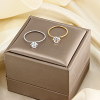 Gioielli in Acciaio Inossidabile 304 all'Ingrosso, Anello con Zircone a Due Punte, per Fidanzamento, Matrimonio Cristiano, Regalo di Moda per Signore