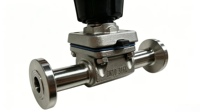 Vanne à diaphragme hygiénique manuelle DN10 SS316L avec volant, raccord Tri-Clamp, zéro espace mort, CIP SIP, vanne sanitaire