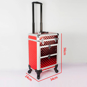 Rolling Makeup Train Case Cosmetology Case <strong>on</strong> <strong>Wheels</strong> Nail Carts Organizer Case <strong>Make</strong> <strong>Up</strong> Artist Tattoo Travel Case Salon <strong>Trolley</strong> - Product Image 6