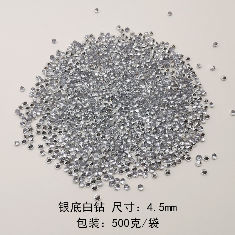 4.5mm silver base with white diamond pattern, 500g bag