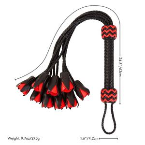 PU cuir sexe <span class=keywords><strong>fouet</strong></span> noir rouge fessée BDSM pagaie jouets fétiche accessoires Rose sensuel Flogger pour adulte SM Cosplay jeux - Product Image 6