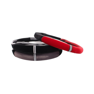Funda de Volante de Terciopelo Negra, Roja y Gris, Universal, Accesorio para Auto - Product Image 2